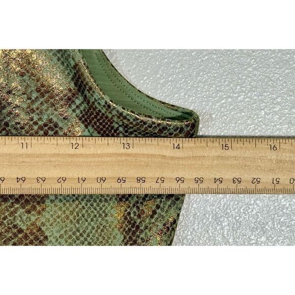 NWOT IVL Collective Oil Green & Gold Snakeskin Pattern Sports bra Crop Top 4 - Picture 10 of 10